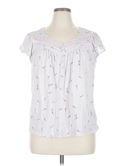 Pre-owned Laura Scott Short Sleeve Blouse In White