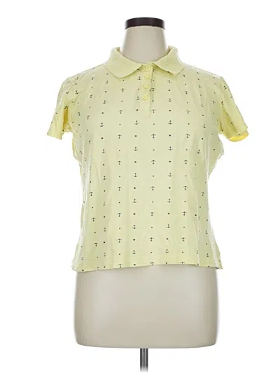 Pre-owned Laura Scott Short Sleeve Blouse In Yellow