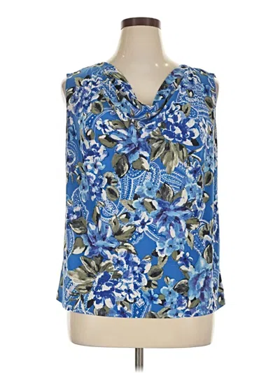 Pre-owned Laura Scott Sleeveless Blouse In Blue