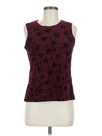 Pre-owned Laura Scott Sleeveless Blouse In Burgundy
