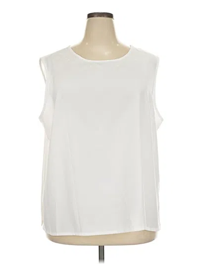 Pre-owned Laura Scott Sleeveless Blouse In White