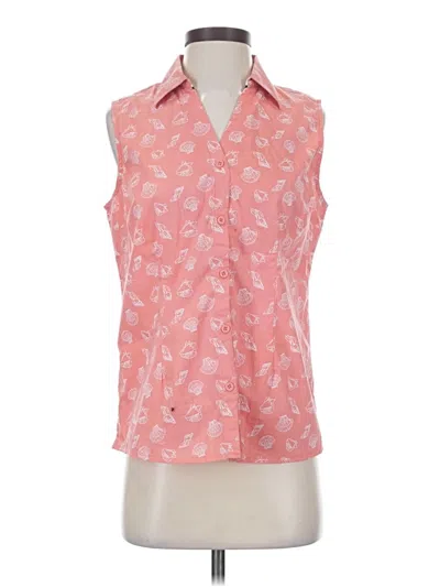 Pre-owned Laura Scott Sleeveless Button Down Shirt In Pink