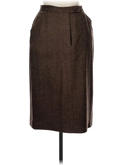 Pre-owned Laura Scott Wool Skirt In Brown