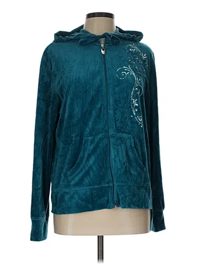 Pre-owned Laura Scott Zip Up Hoodie In Teal