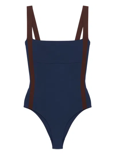 Laura Urbinati Bande Lateral Swimsuit In Blue