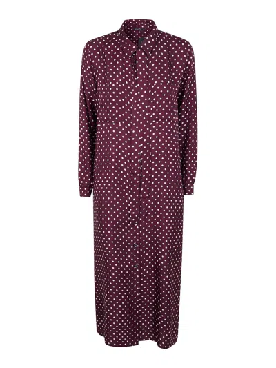 Laura Urbinati Belt Long Sleeves Shirt Dress In Red