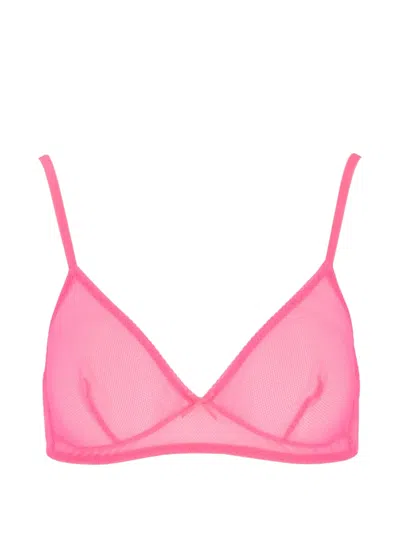 Laura Urbinati Bow-detail Mesh Bra In Pink