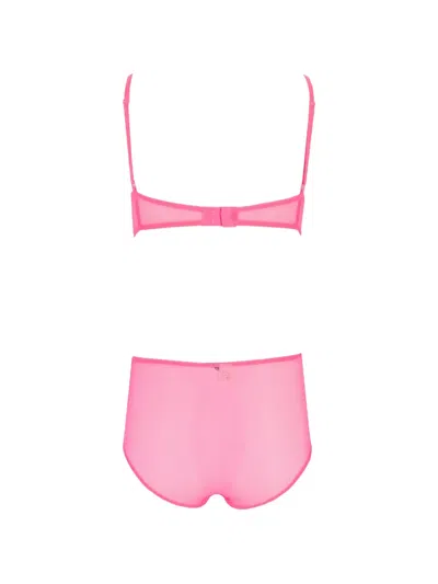 Laura Urbinati Bow-detail Mesh Briefs In Pink