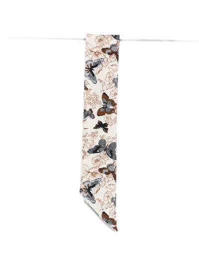 Laura Urbinati Butterfly-print Skinny Scarf In Multi