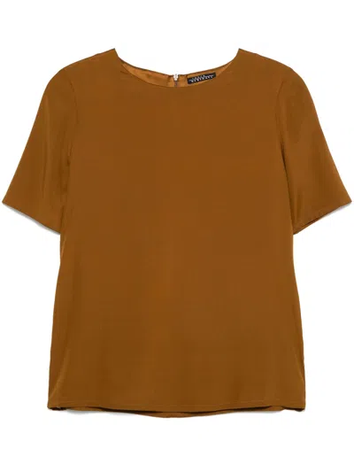 Laura Urbinati Camicia Satin Unito In Cognac