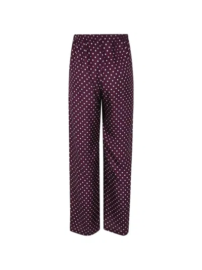Laura Urbinati Elastic Waist Trousers In Purple