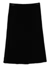 Laura Urbinati Elasticated-waist Velour Midi Skirt In Black