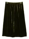 Laura Urbinati Elasticated-waist Velour Midi Skirt In Green