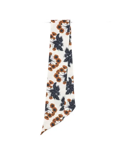 Laura Urbinati Floral-print Scarf In White