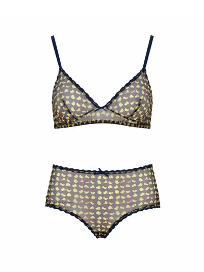 Laura Urbinati Geeometric-printed Tulle Briefs In Blue