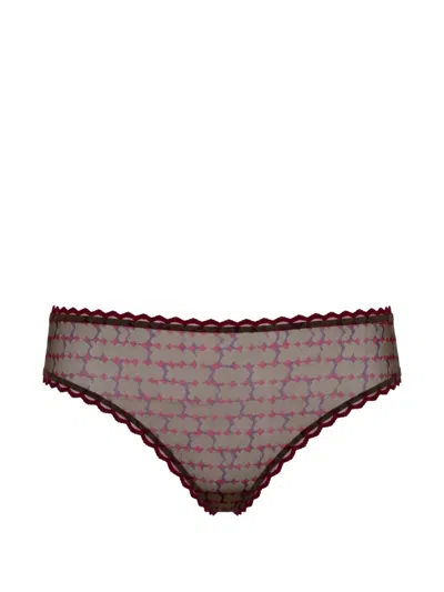 Laura Urbinati Geometric-print Scallop-edge Briefs In Purple