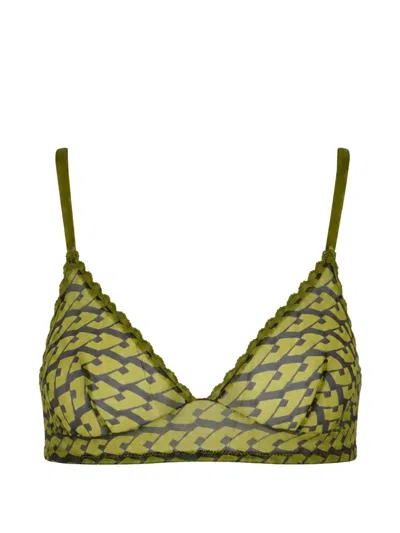 Laura Urbinati Geometric-print Tulle Bra In Multi