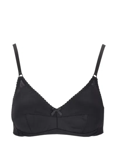 Laura Urbinati Lace-panel Bow-detail Bra In Black