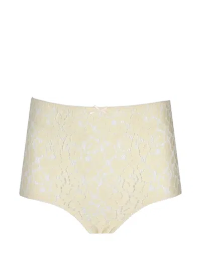 Laura Urbinati Lace-panel Bow-detail Culottes In Metallic