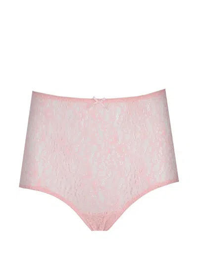 Laura Urbinati Lace-panelled Bow-detail Briefs In Pink