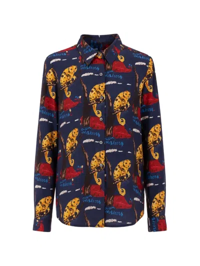 Laura Urbinati Lemuri Silk Shirt In Multi