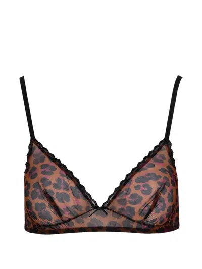 Laura Urbinati Leopard-print Triangle Bra In Brown