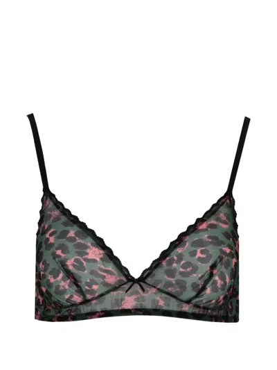 Laura Urbinati Leopard-print Triangle Bra In Green