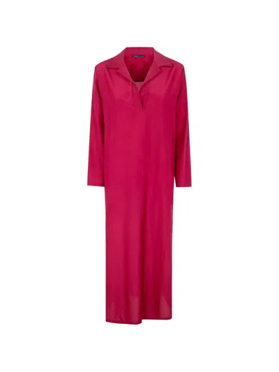 Laura Urbinati Oversized Polo Neck Dress In Red