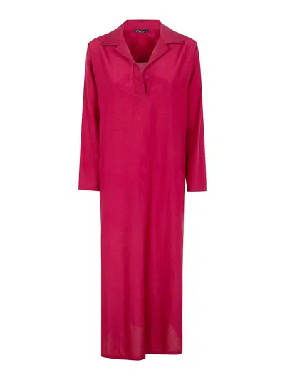 Laura Urbinati Oversized Polo Neck Dress In Red