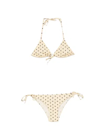 Laura Urbinati Polka-dot Bikini In Neutral