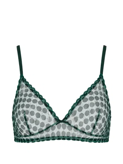 Laura Urbinati 폴카 도트 튤 브라 In Green