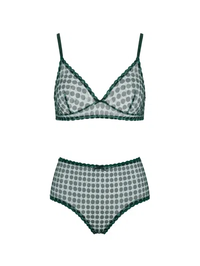 Laura Urbinati Polka-dot Tulle Briefs In Green