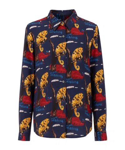 Laura Urbinati Printed Shirt In Blue