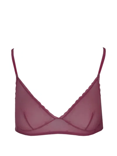 Laura Urbinati Scalloped-edge Sheer Bra In Red