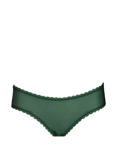 Laura Urbinati Scalloped-trim Briefs In Green
