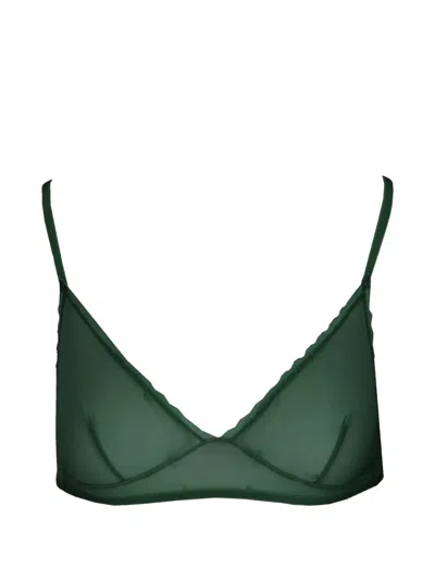 Laura Urbinati Triangle-cup Tulle Bra In Green