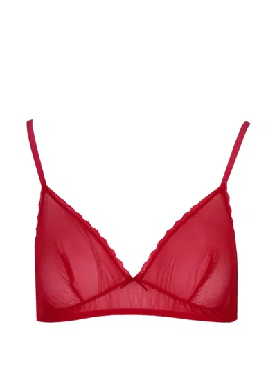 Laura Urbinati Tulle Bow-detail Bra In Red