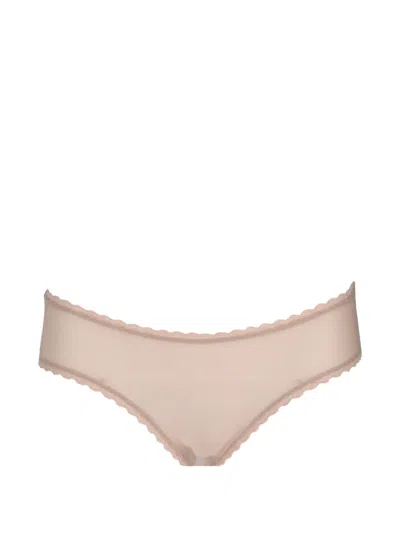 Laura Urbinati Tulle Scalloped Lingerie Set In Gold
