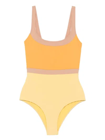 Laura Urbinati Two-tone Swimsuit In Yellow