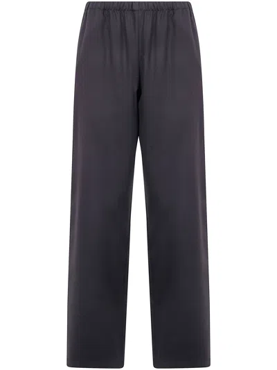 Laura Urbinati Wide Leg Trousers Elastic Waist "elastic Waist Wide Leg In Purple