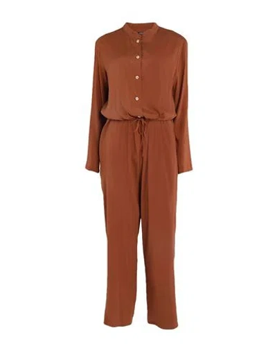 Laura Urbinati Woman Jumpsuit Brown Size 10 Silk, Elastane