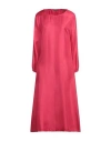 Laura Urbinati Woman Midi Dress Coral Size 10 Silk In Red