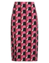 Laura Urbinati Woman Midi Skirt Brick Size 4 Virgin Wool, Elastane