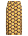 Laura Urbinati Woman Midi Skirt Marigold Size 8 Virgin Wool, Elastane