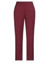 Laura Urbinati Woman Pants Burgundy Size 12 Virgin Wool, Elastane