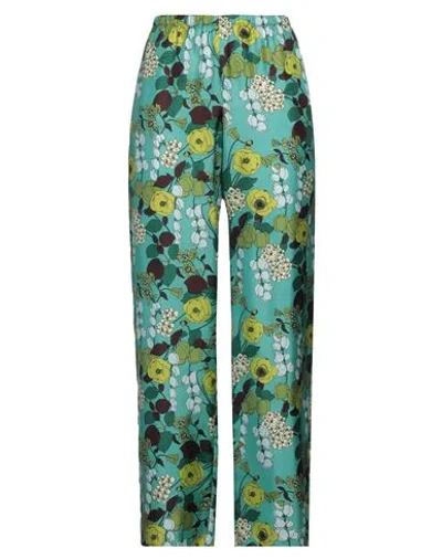 Laura Urbinati Woman Pants Turquoise Size 10 Silk In Blue