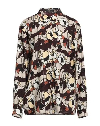 Laura Urbinati Woman Shirt Beige Size 10 Silk, Elastane