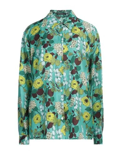 Laura Urbinati Woman Shirt Green Size 10 Silk
