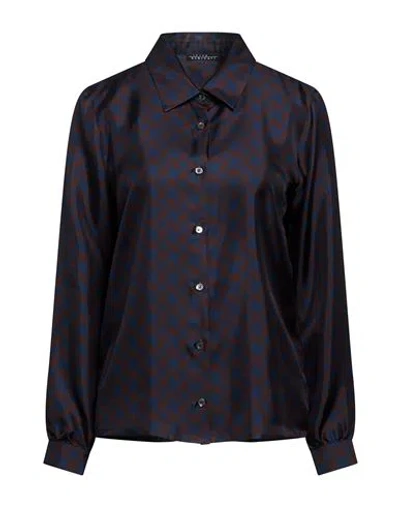 Laura Urbinati Woman Shirt Navy Size 6 Silk In Black