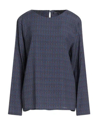 Laura Urbinati Woman Top Blue Size 12 Silk, Elastane